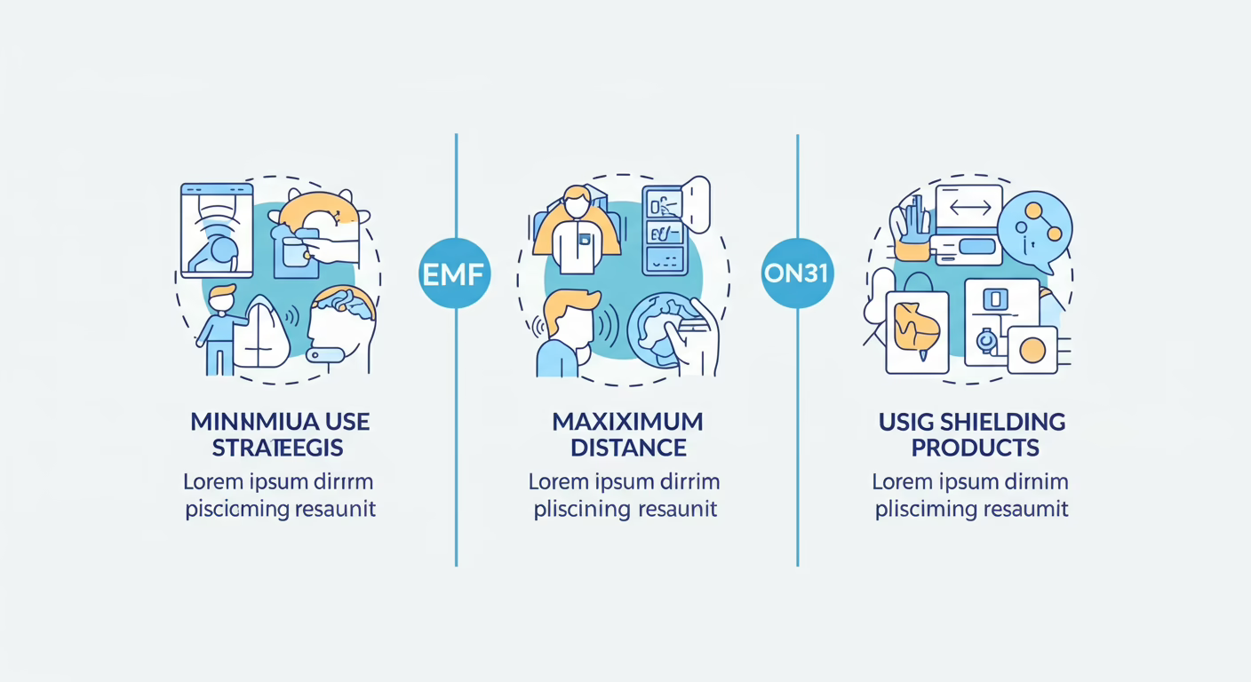 Three key EMF protection strategies: minimize use, maximize distance, use shielding